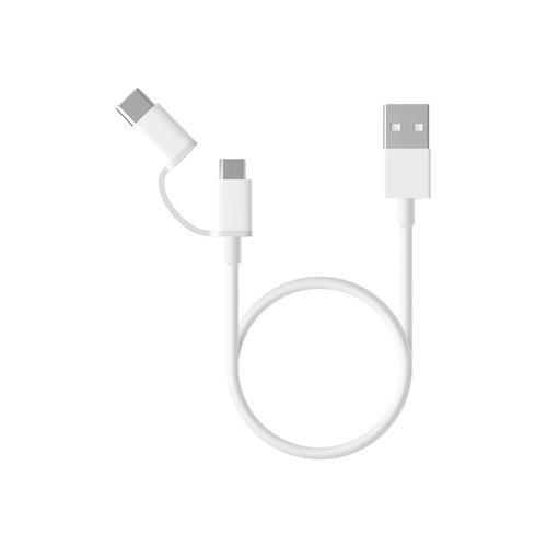 Кабель-переходник Xiaomi Mi cable MiscroUSB/USB Type-С, 0.3м, белый